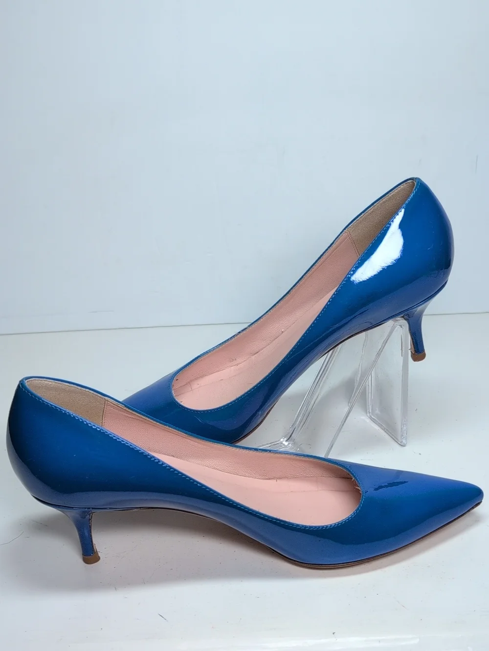 Kate Spade Blue Patent Leather Pointed-Toe Heels woman size 6.5